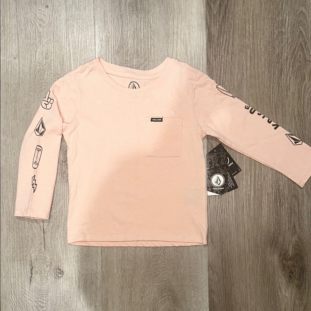 Volcom Kids Faded Pink Long Sleeve Tee